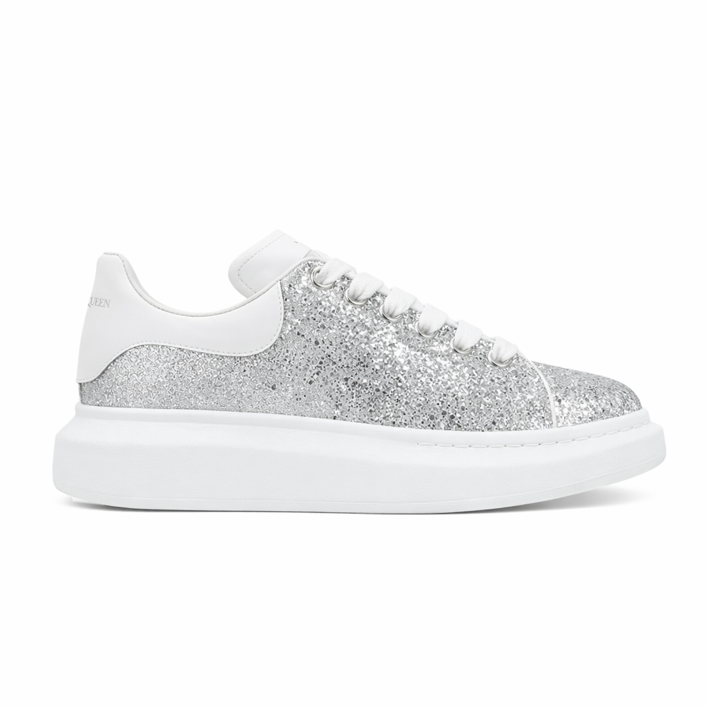 Alexander Mcqueen- silver glitter