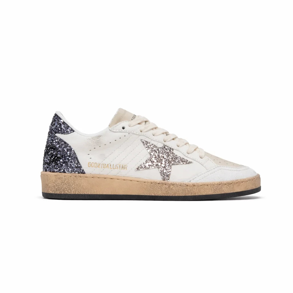 Golden Goose - ball star sneaker white black gray glitter