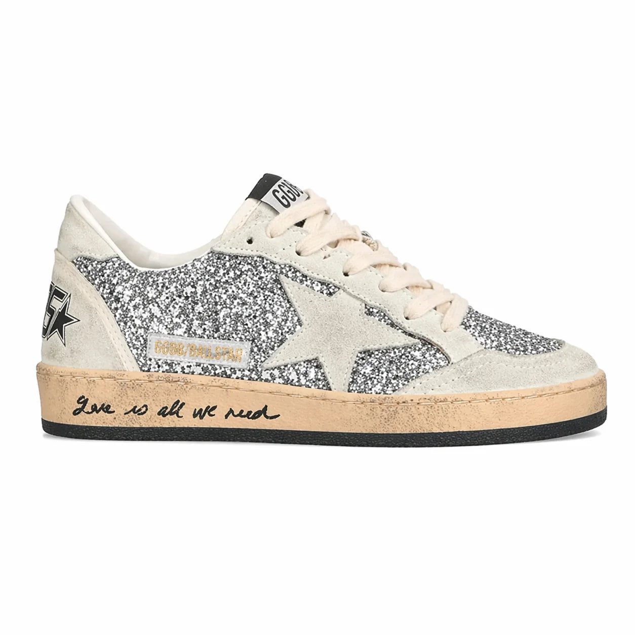Golden Goose - silver glitter ball star sneakers